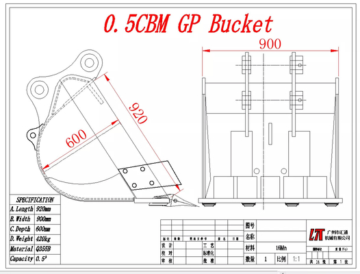 NM360 graafwerktuig General Purpose Bucket voor Machine 3T aan 80T