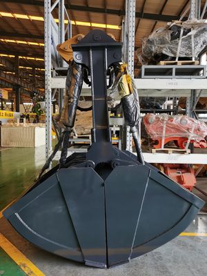 Aanpassen graafmachine Hydraulische Clamshell Bucket 1.2m3 21-24T Graafmachine PC210 SH240 voor het baggeren van rivieren Reiniging Aardbeweging Werk