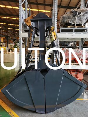 Aanpassen graafmachine Hydraulische Clamshell Bucket 1m3 17-20T Graafmachine PC200 SK200 voor het baggeren van rivieren Schoonmaak van aardewerk