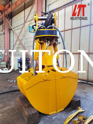 Fabriekslevering Graafmachine Hydraulische Roterende Klembak HUITONG Hoge Kwaliteit Q355B Materiaal 11-16Ton 0.6-0.8m voor Materiaal Herhandling/Fundering Uitgraven/Scheepsruim Laden & Lossen