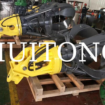 HUITONG Hydraulic Rotating Orange Peel Grab for 12ton Excavators Scrap Metal Recycling and Industrial Waste Handling