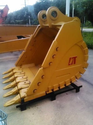 Geel Zwart Nieuw 1.0 M3 Graafmachine Rock Bucket Q355 NM400 Hardox450 Met Sterkte Tanden