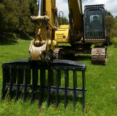 OEM de Gehechtheid van Graafwerktuigbrush rake excavator voor Landopheldering