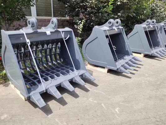 Grote capaciteit graafmachine zeef emmer op maat 45 ton graafmachine skelet reiniging emmer Factory directe verkoop