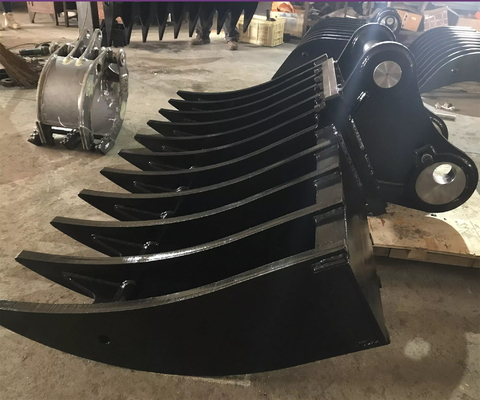 Heavy Duty Steel Excavator Borstel Rake Met Aanpasbare Kleur Opties En Standaard Vorm Tines