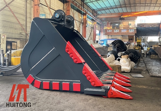 Kracht Q355 Graafmachine Rock Bucket Hardox400 Geel/Zwart Aanbevolen Gewicht Nieuw ontwerp